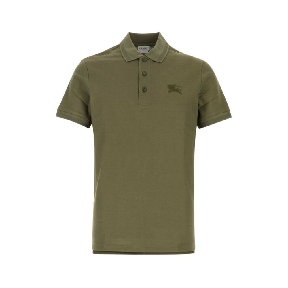 Burberry Men Army Green Piquet Polo Shirt